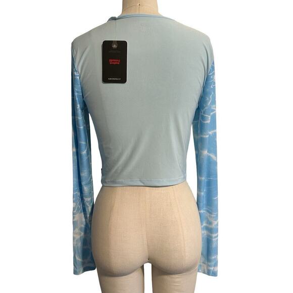 NWT Levi’s Second Skin Nebula Blue Crop Top Small - Picture 3 of 10